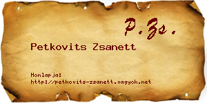 Petkovits Zsanett névjegykártya